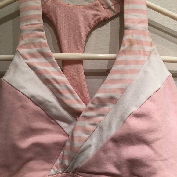 2 Piece Lululemon Jacket Tank Pink Tonka Striped - Picture 11 of 16